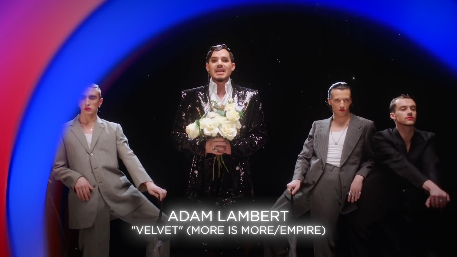 A performance appears inside the red and blue 2021 GLAAD broadcast frame.